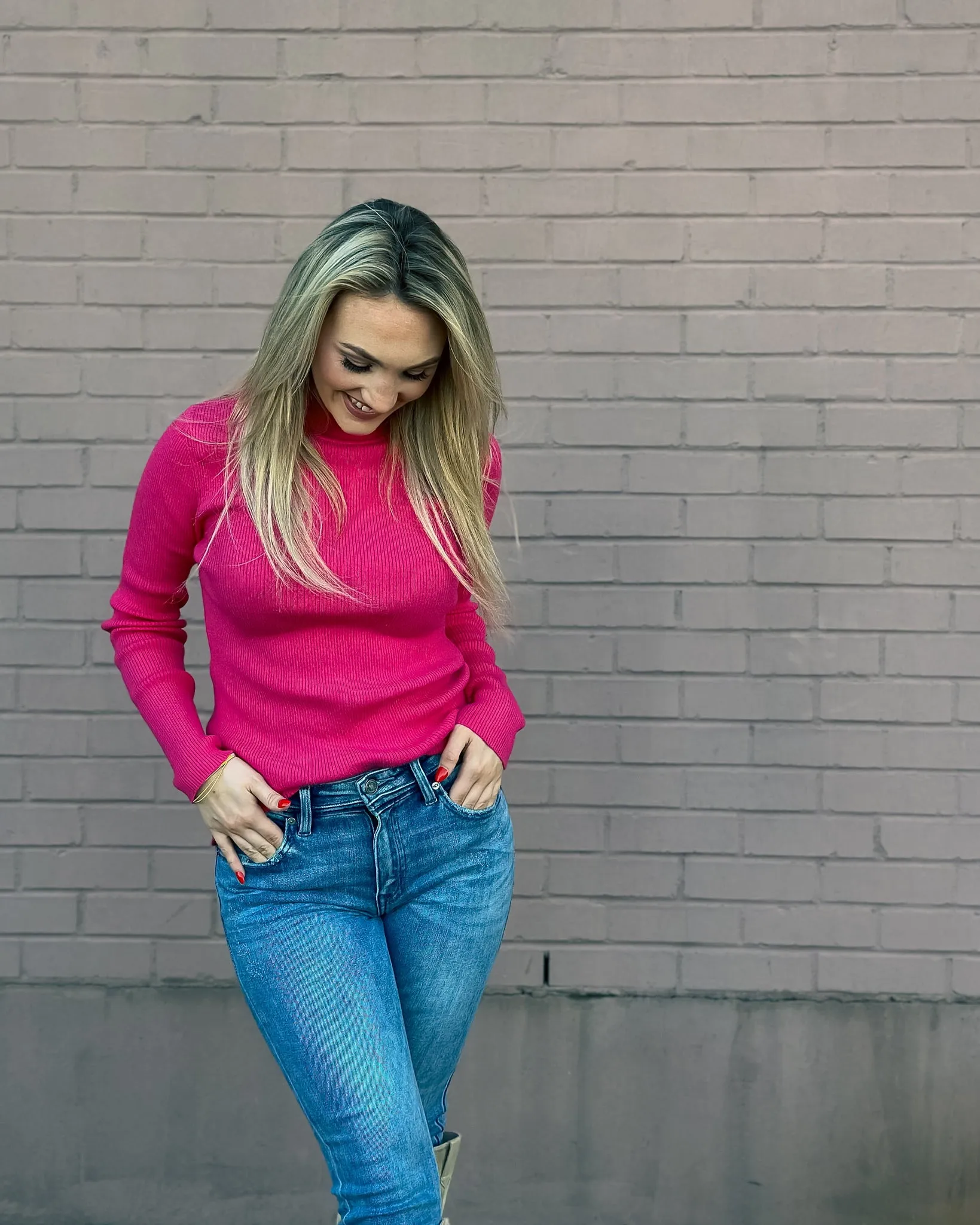 Mock Neck Long Sleeve Sweater