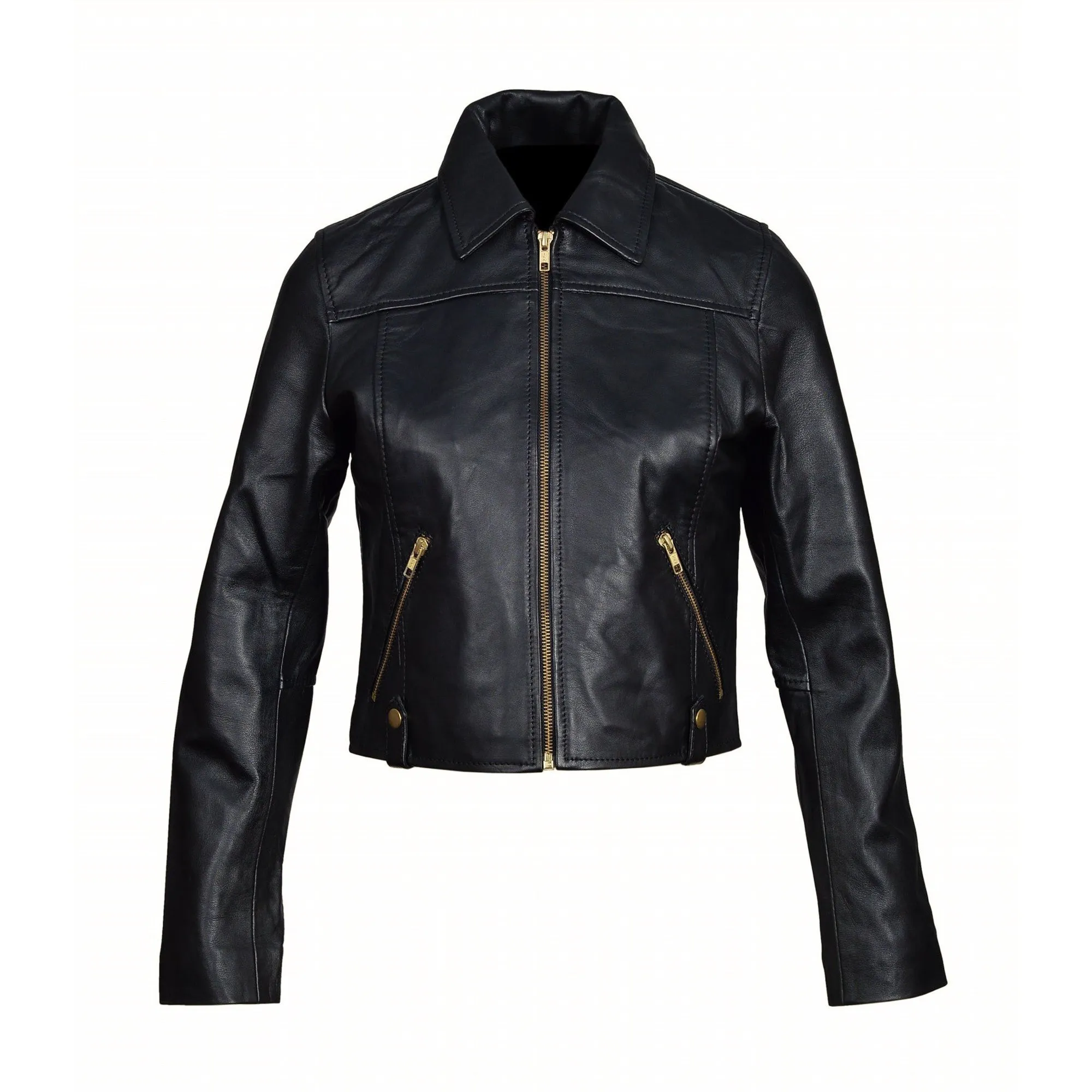 Moesha’s Classic Crop Leather Jacket
