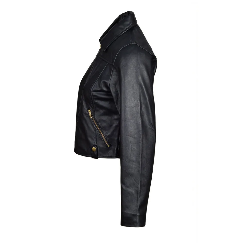 Moesha’s Classic Crop Leather Jacket
