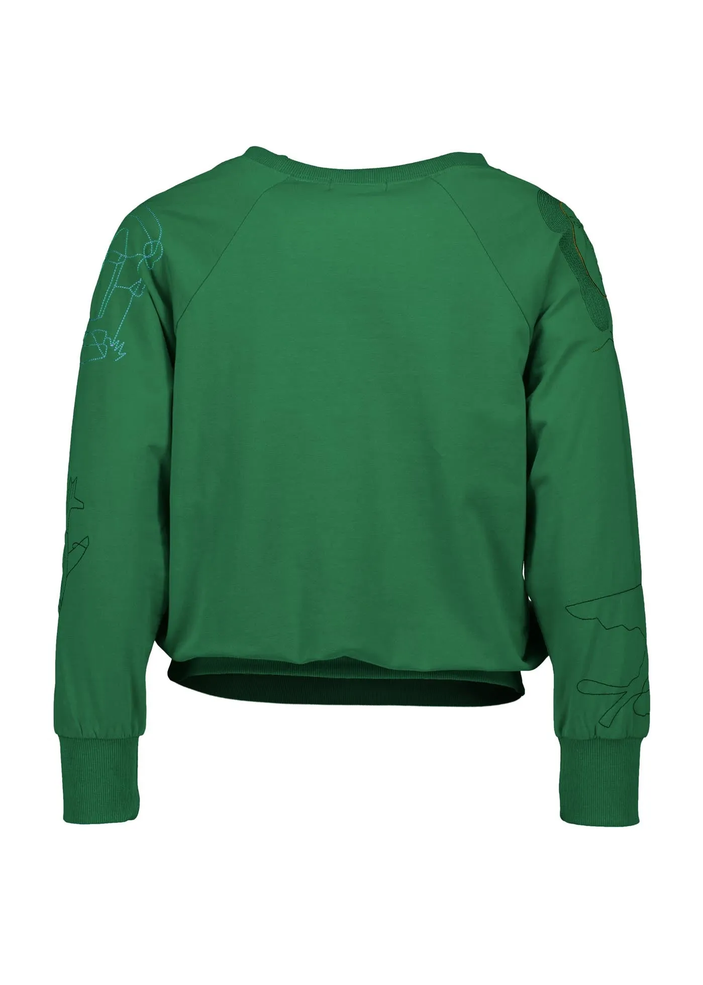 Montage Sweatshirt Emerald Green in Embroidered Cotton