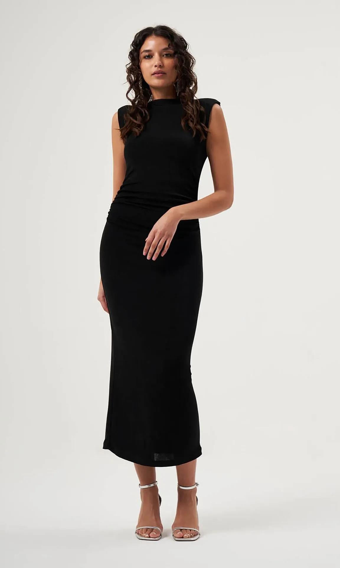 MZL Sleeveless Gathered - Timeless Black Dress