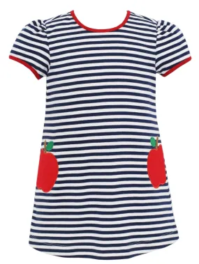 Navy Stripe Apple Dress