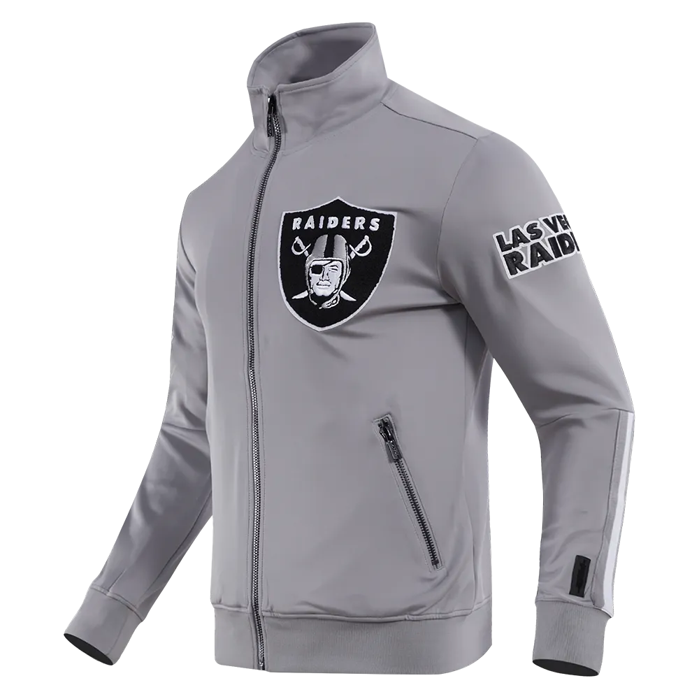 NFL OAKLAND RAIDERS CLASSIC MEN'S TRACK JACKET (GRAY)