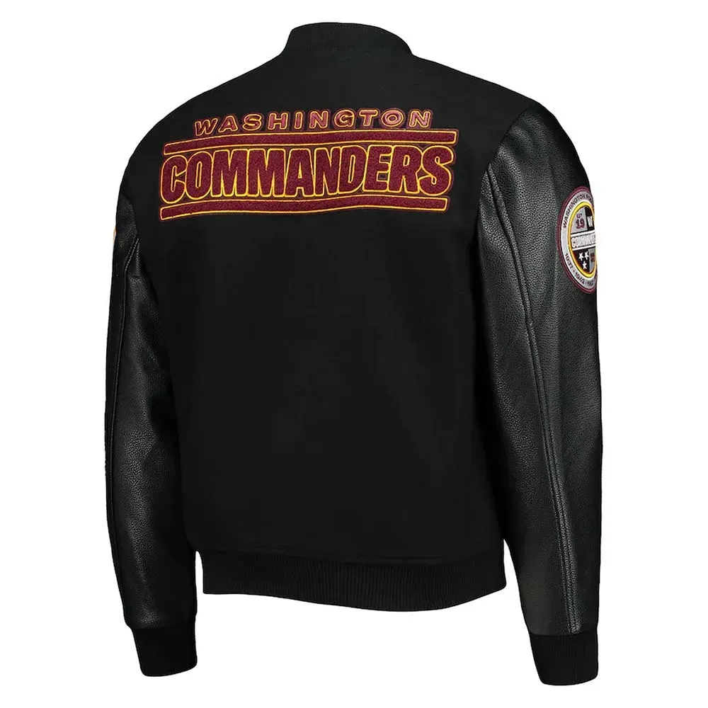 Nfl Washington Commanders Black Letterman Jacket