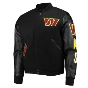 Nfl Washington Commanders Black Letterman Jacket