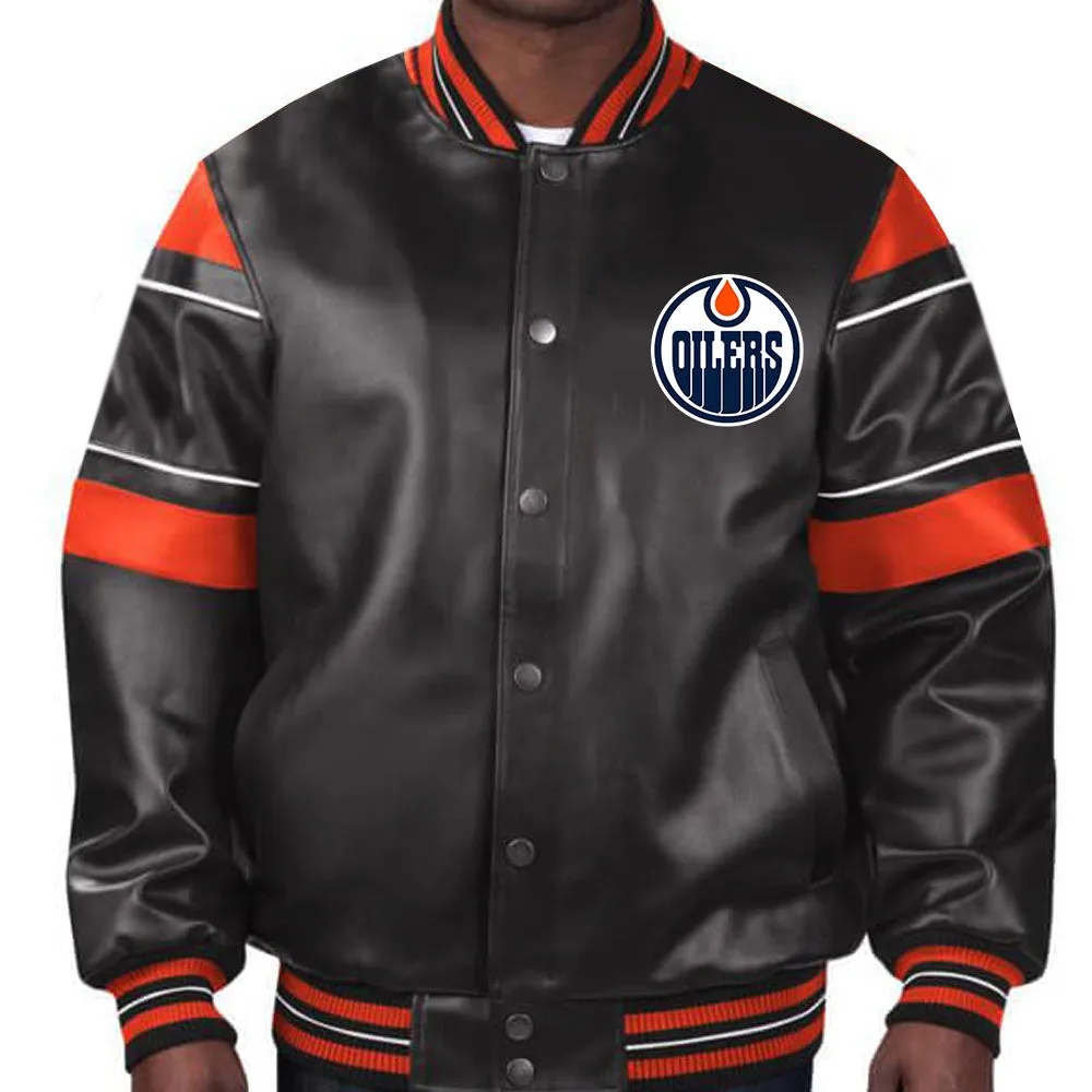 NHL Edmonton Oilers Leather Jacket by TJS