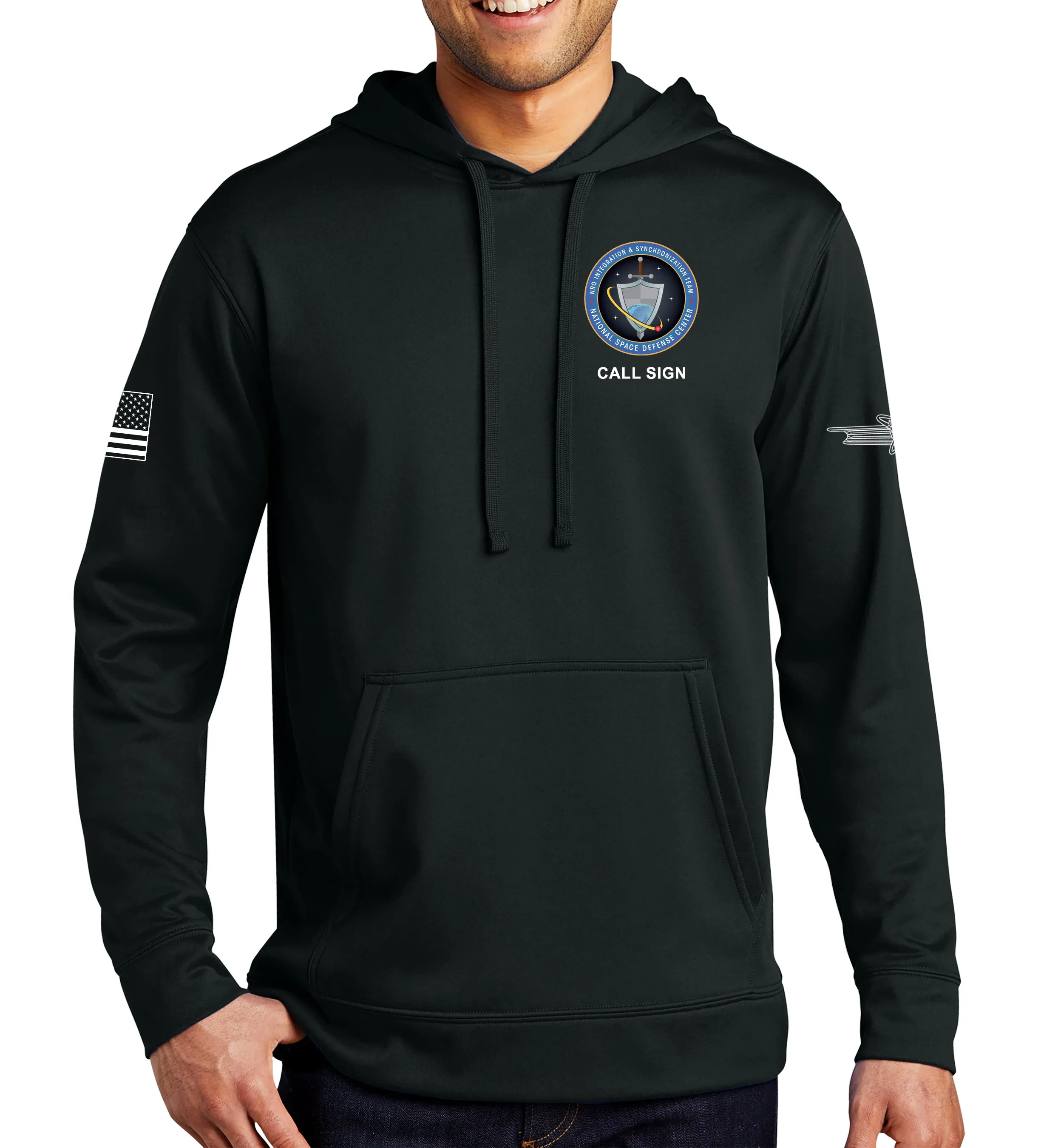 NIST & NSDC Performance Hoodie Sweatshirt. (This material is lighter than the 50-50) This sweatshirt is NOT approved for PT.