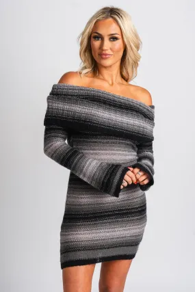 Off shoulder sweater dress black