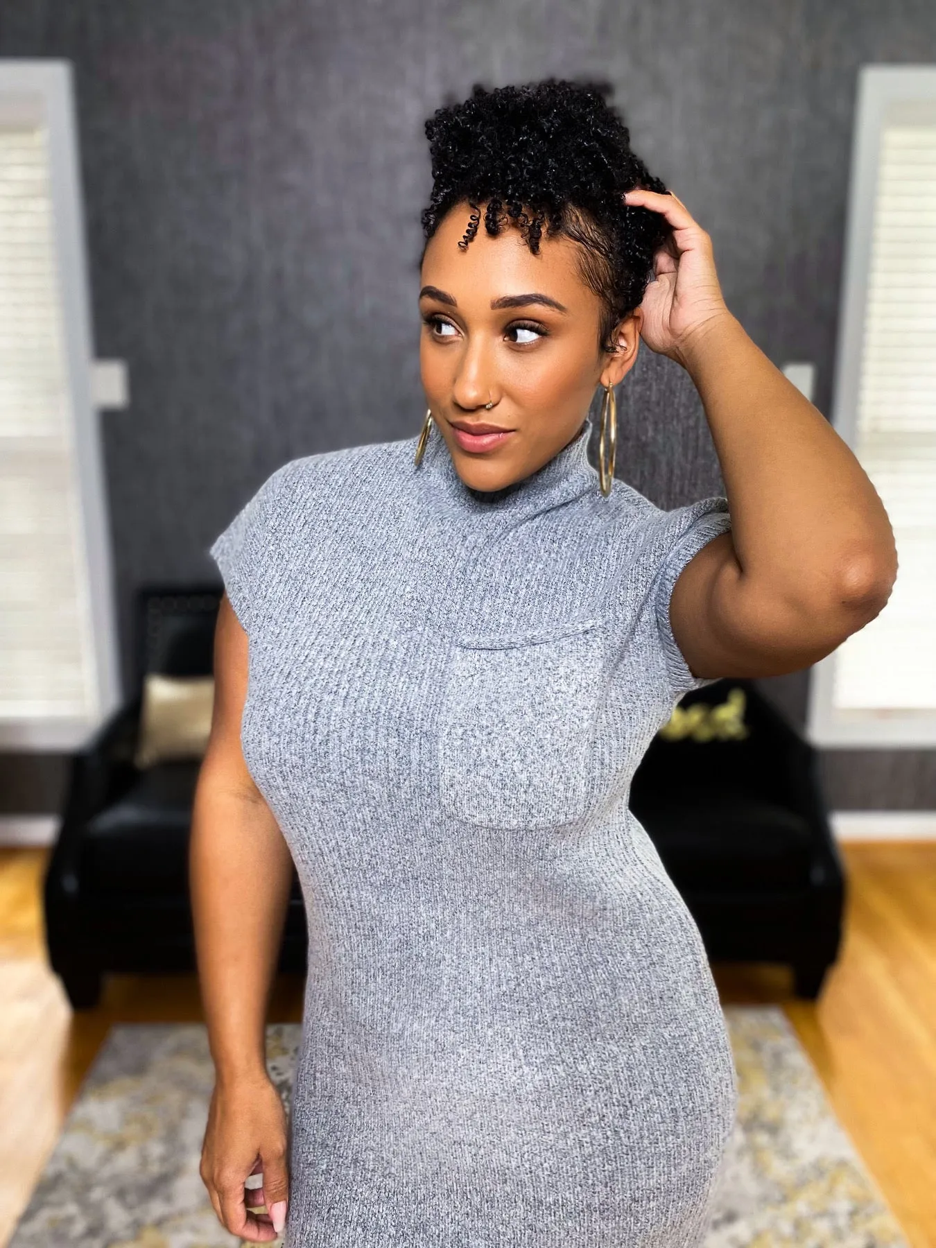 Out on the Town Ribbed Sweater Dress