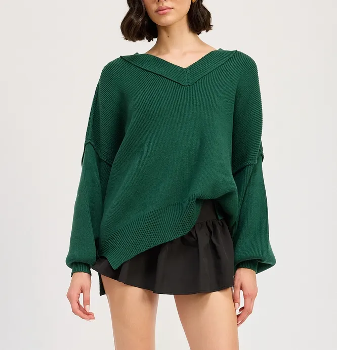 Oversized V Neck Sweater
