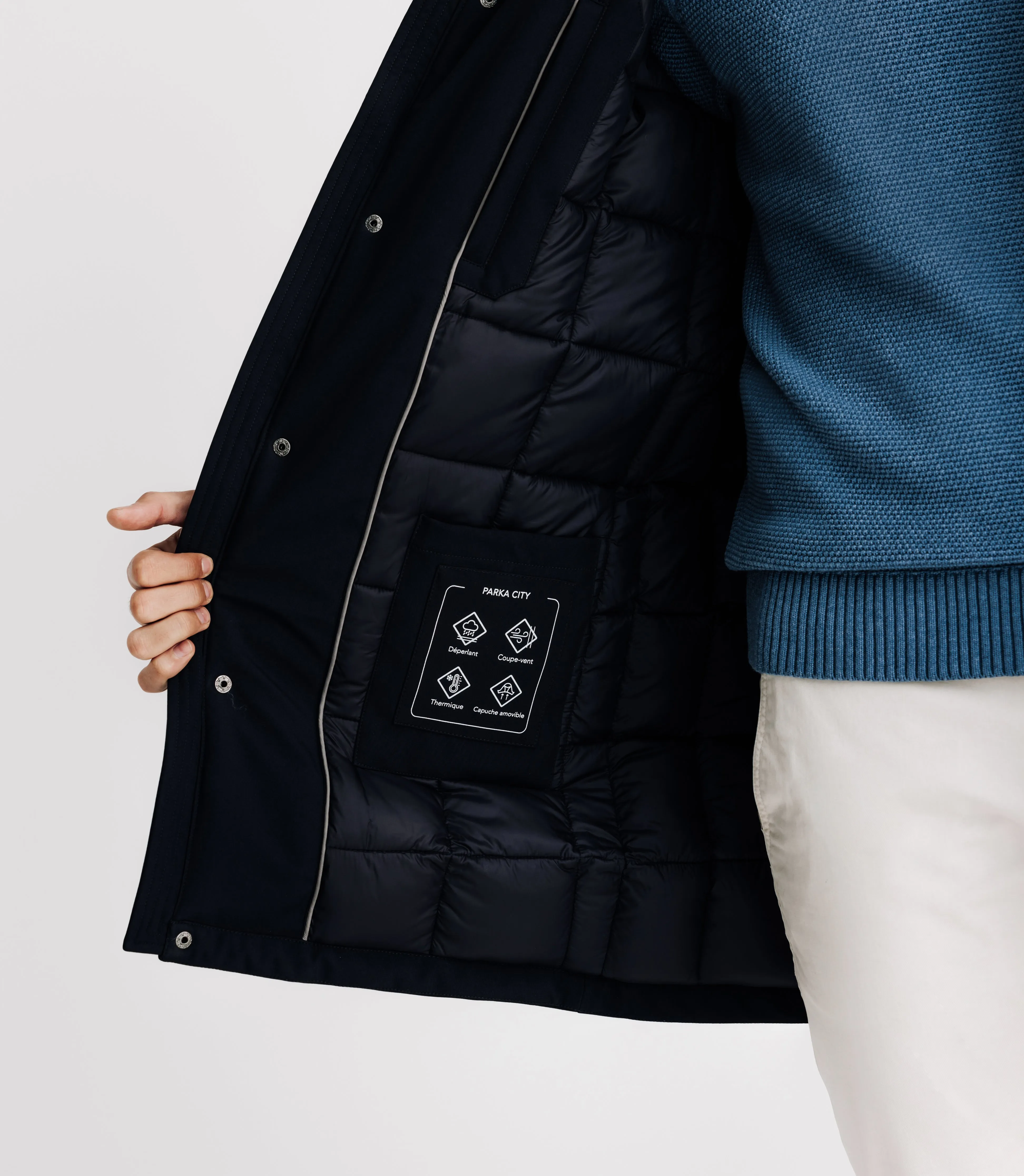 Parka avec patch marine