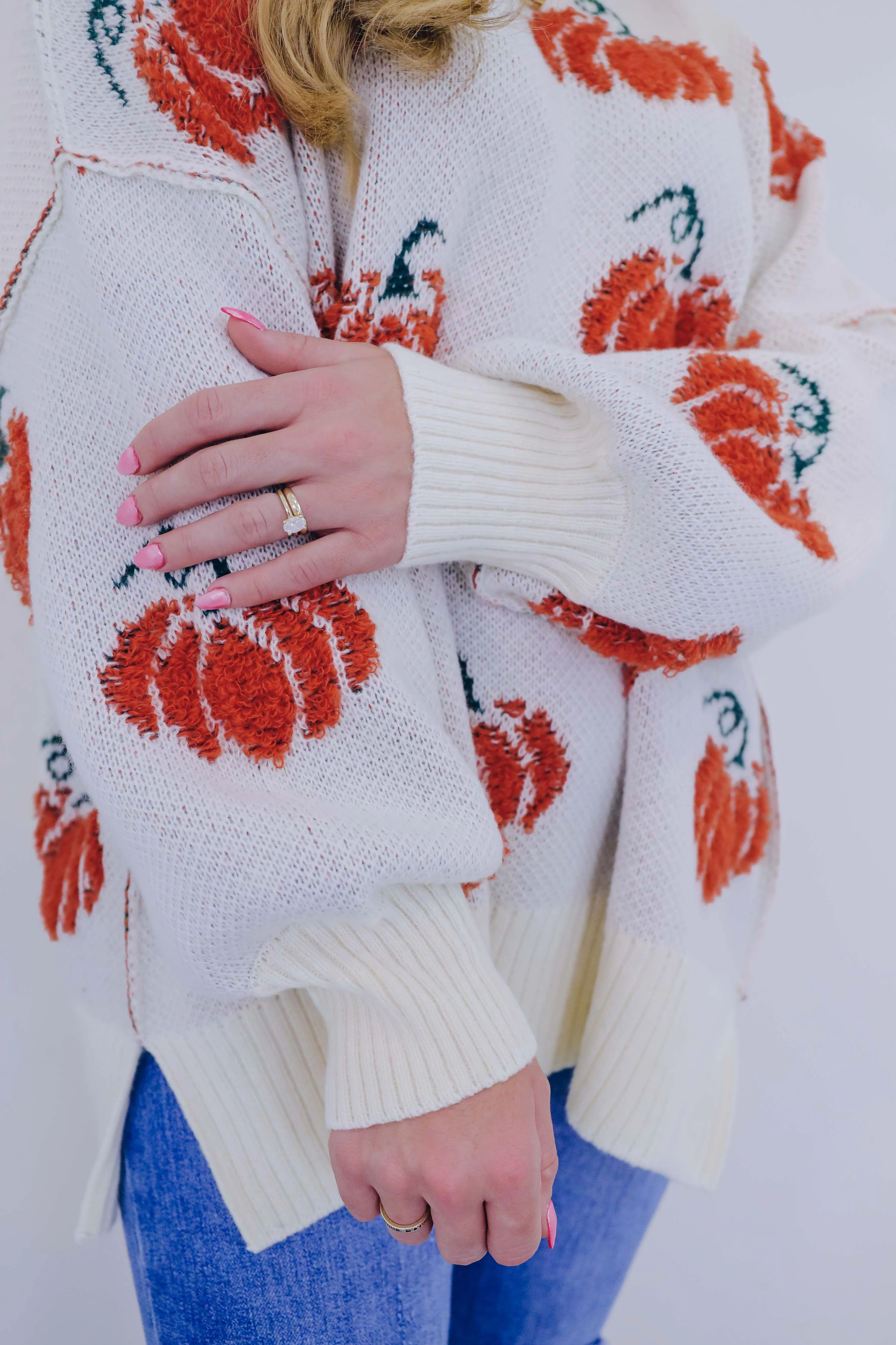 Perfect Pumpkin Oversized Knit Sweater