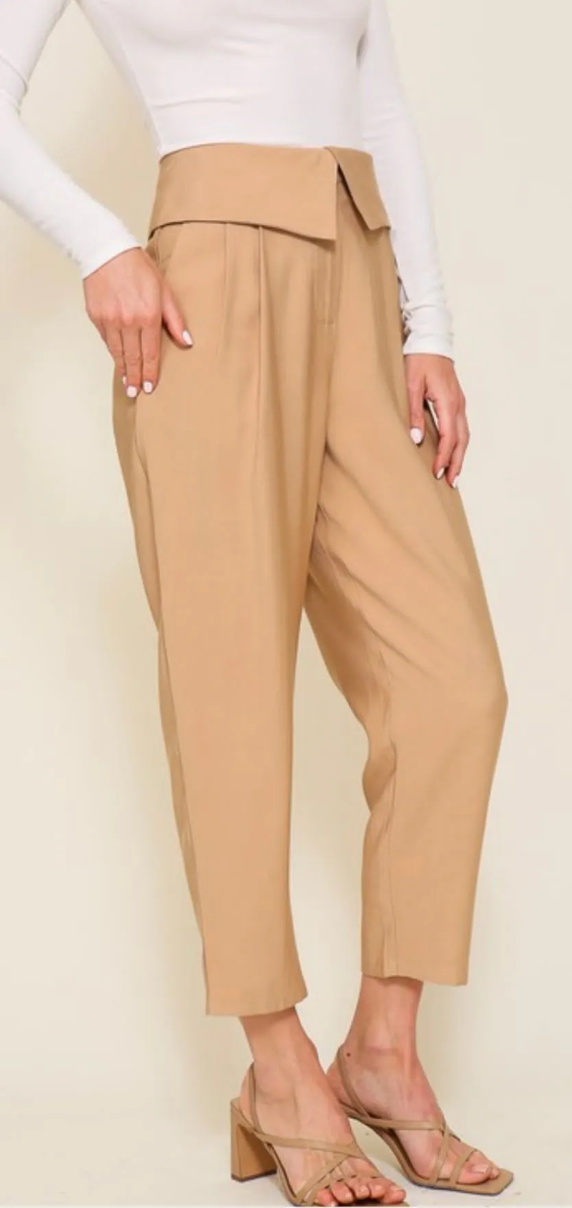 PLEATED DRESSY ANKLE PANTS,