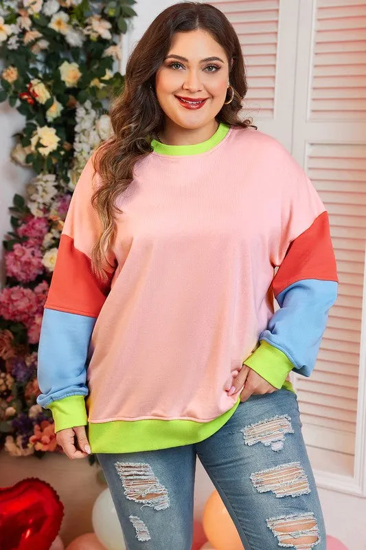 Plus Size Colorblock Sweatshirt