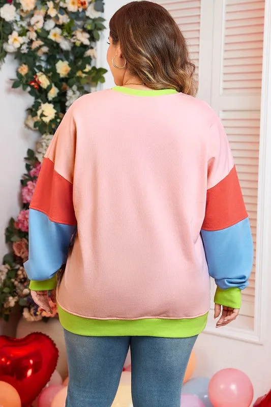 Plus Size Colorblock Sweatshirt