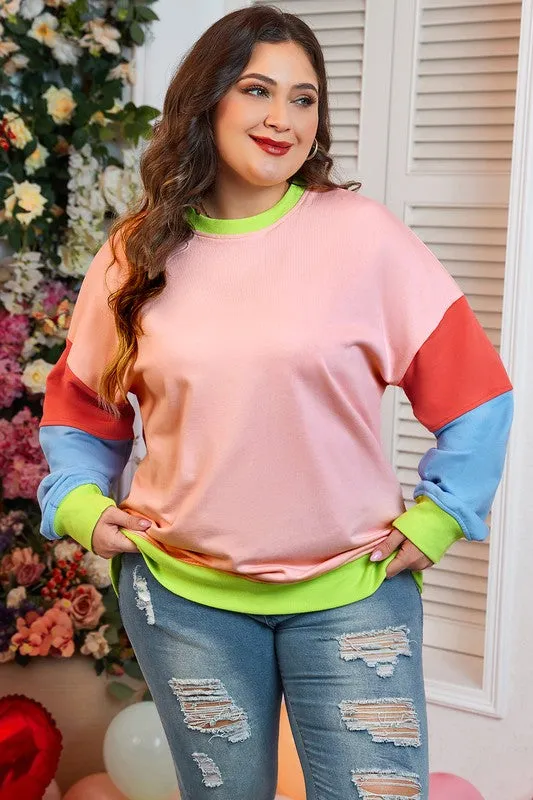 Plus Size Colorblock Sweatshirt