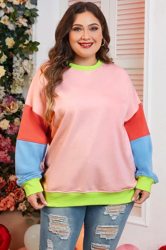 Plus Size Colorblock Sweatshirt