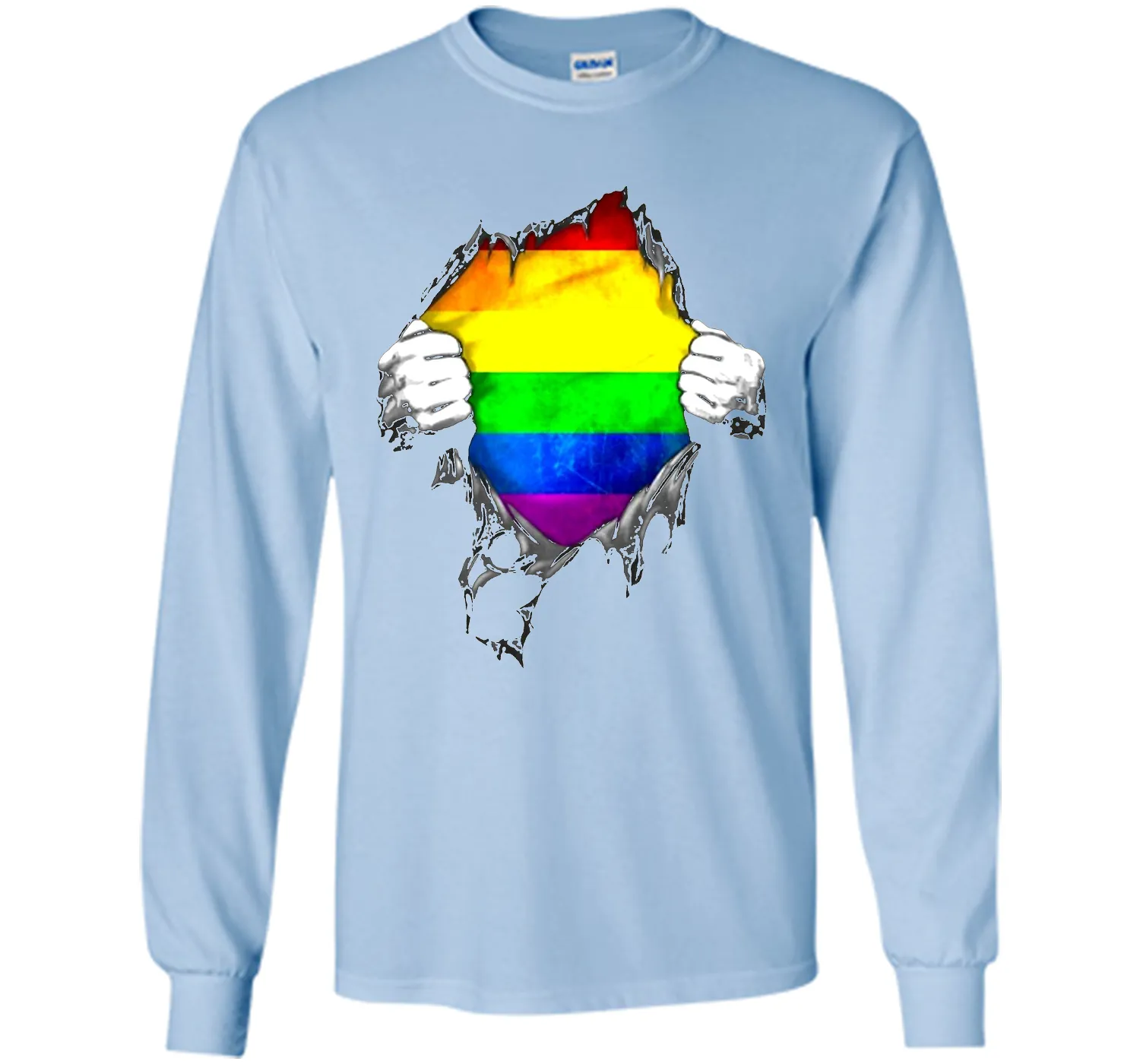 Rainbow Lesbian Gay Pride LGBT Super Stronger T Shirt