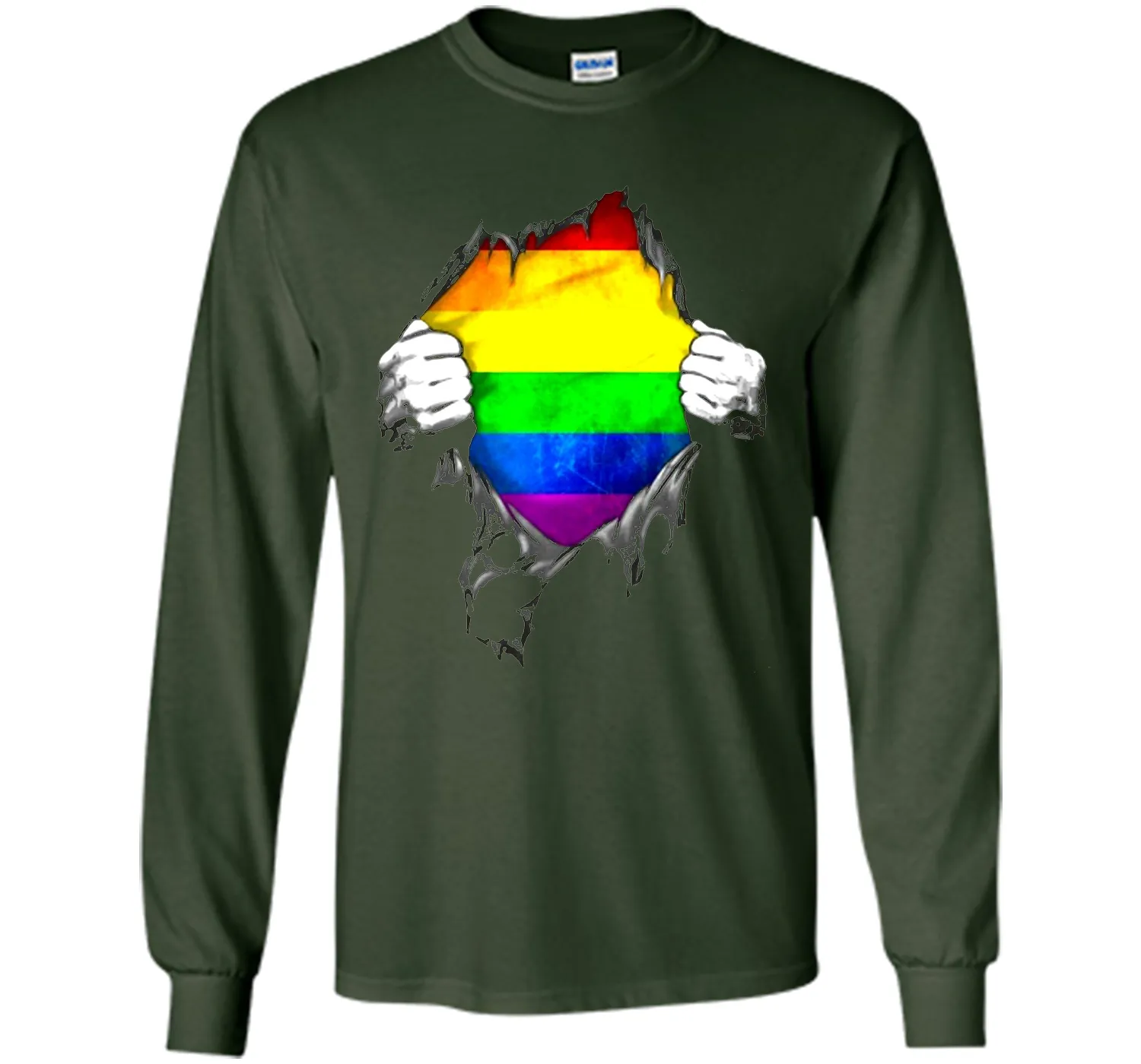 Rainbow Lesbian Gay Pride LGBT Super Stronger T Shirt