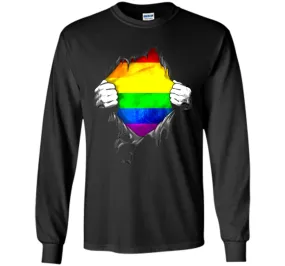 Rainbow Lesbian Gay Pride LGBT Super Stronger T Shirt