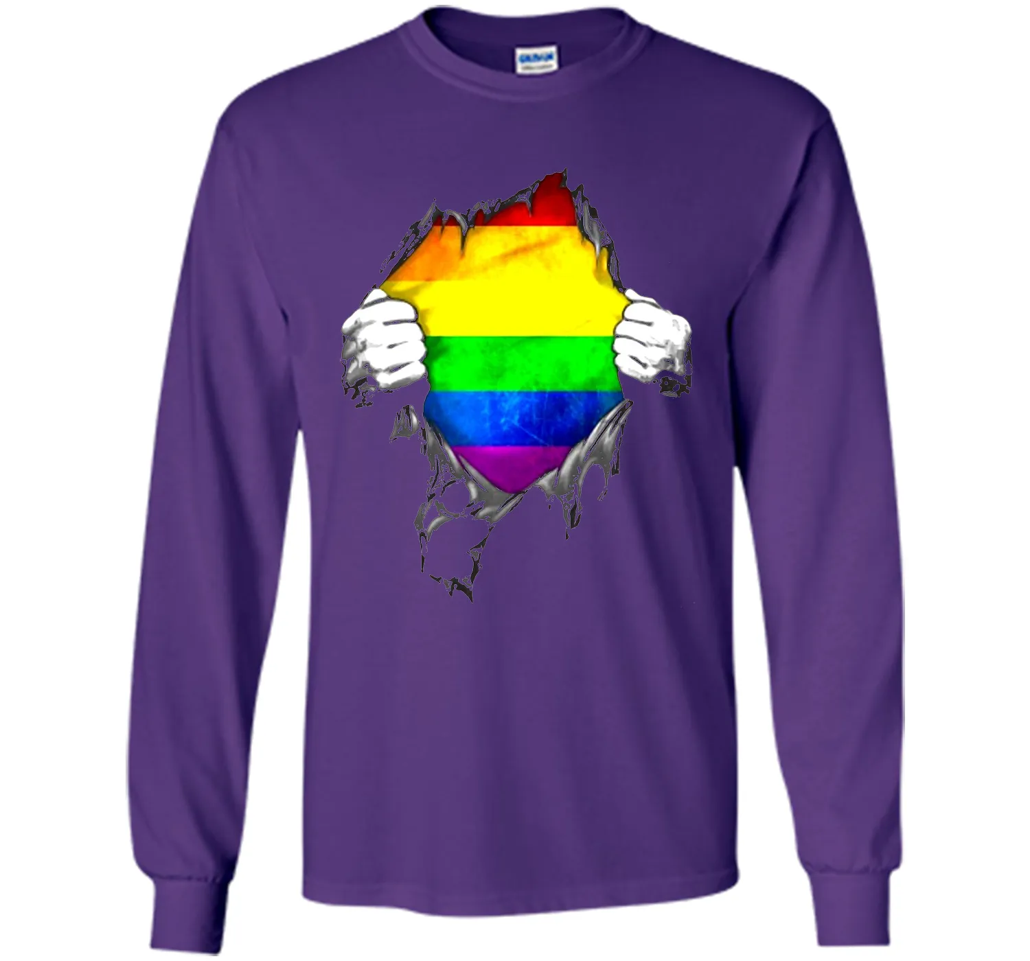 Rainbow Lesbian Gay Pride LGBT Super Stronger T Shirt