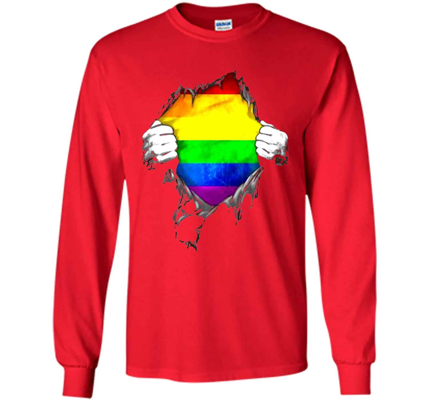 Rainbow Lesbian Gay Pride LGBT Super Stronger T Shirt