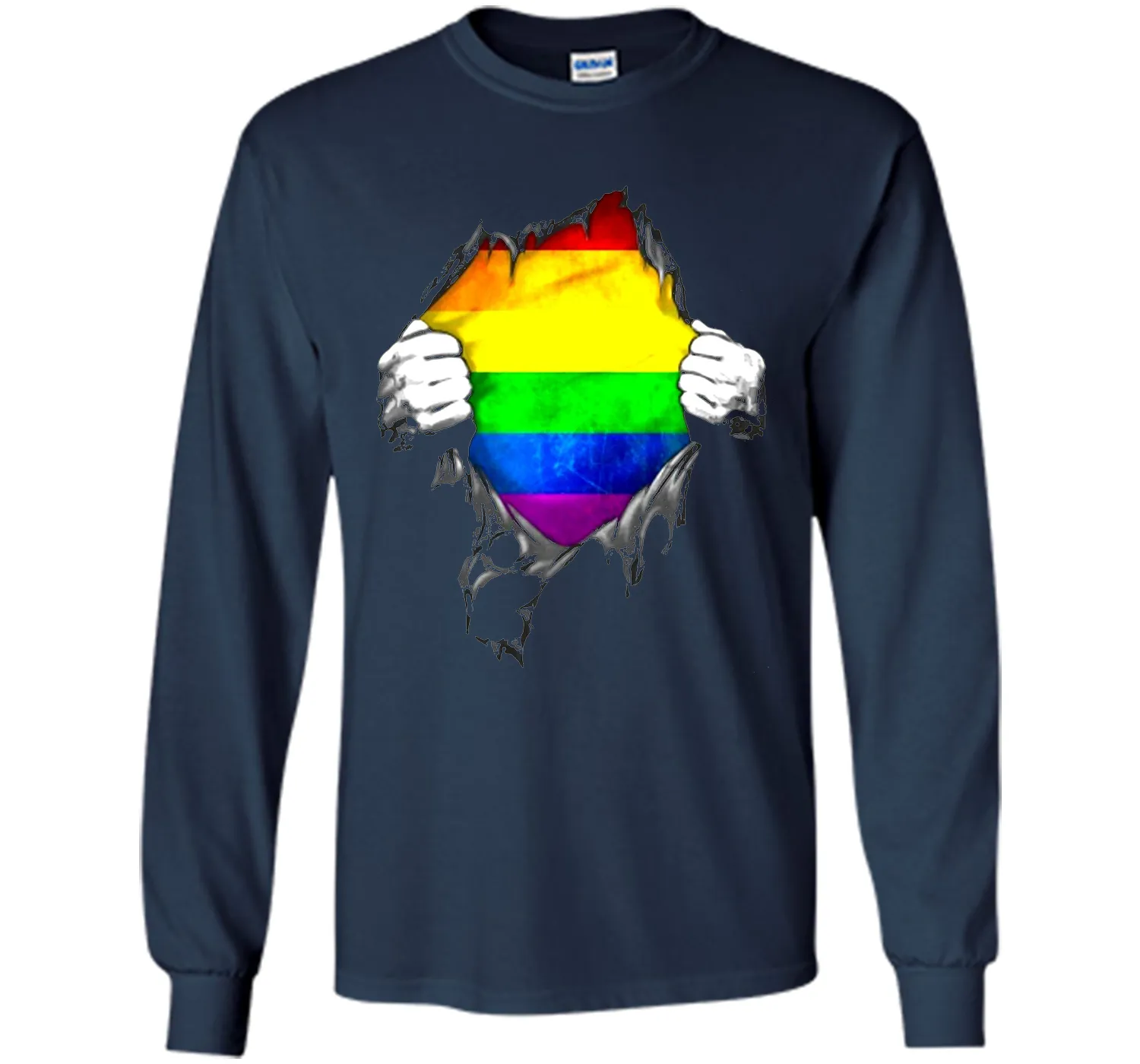 Rainbow Lesbian Gay Pride LGBT Super Stronger T Shirt