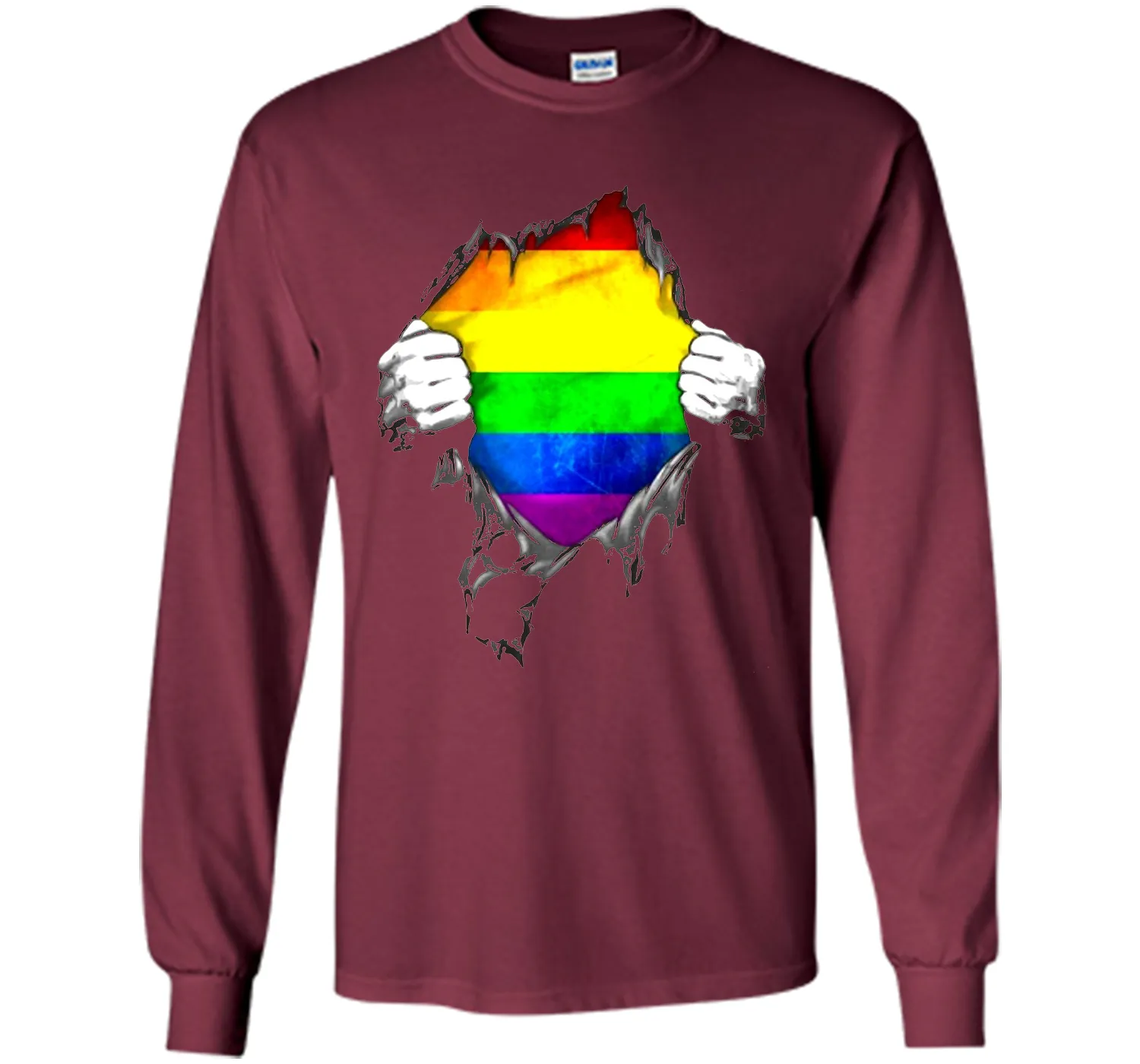Rainbow Lesbian Gay Pride LGBT Super Stronger T Shirt