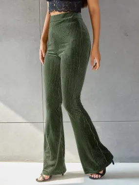 Retro Hoge Taille Corduroy Flare Broek