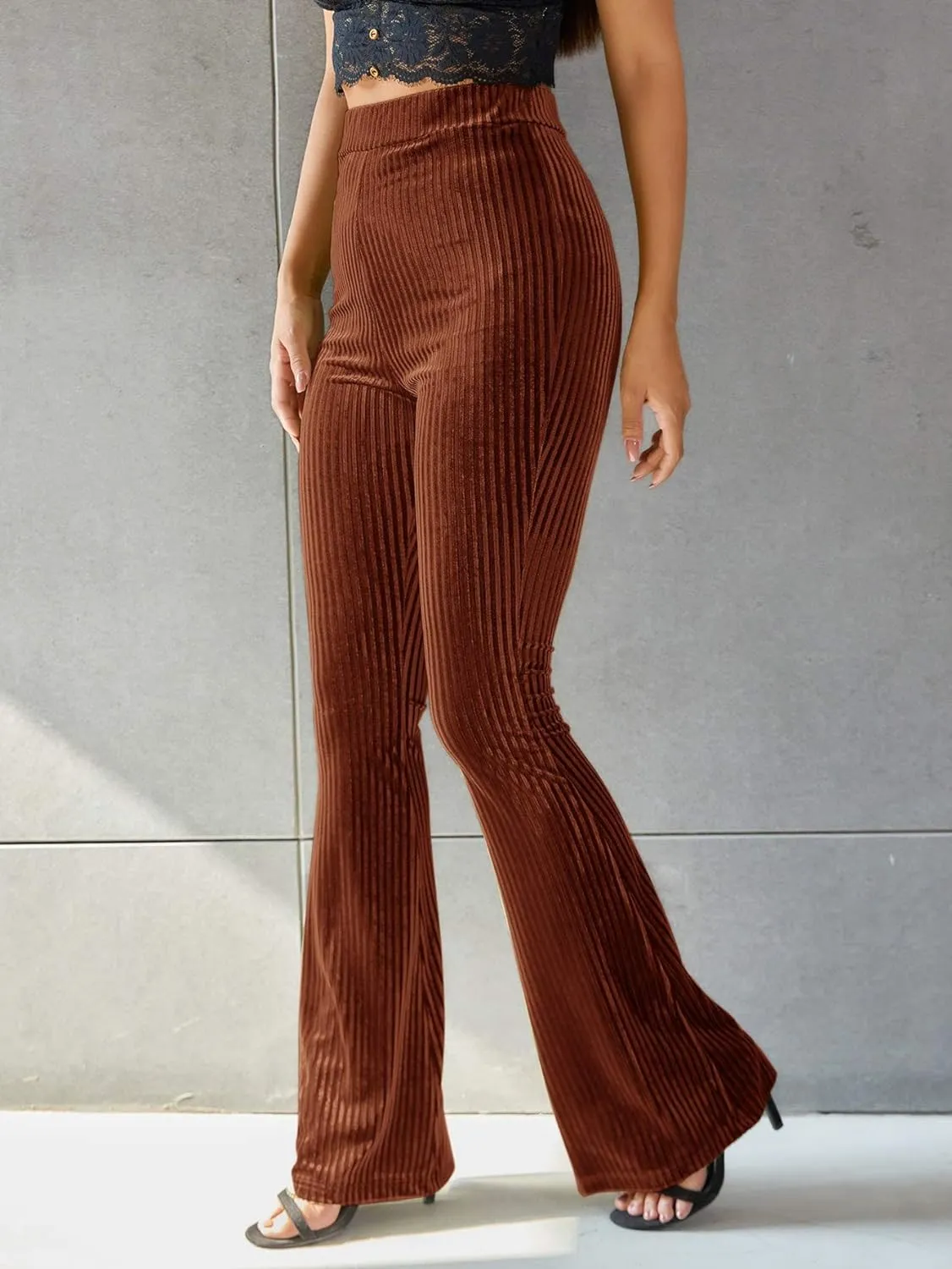 Retro Hoge Taille Corduroy Flare Broek