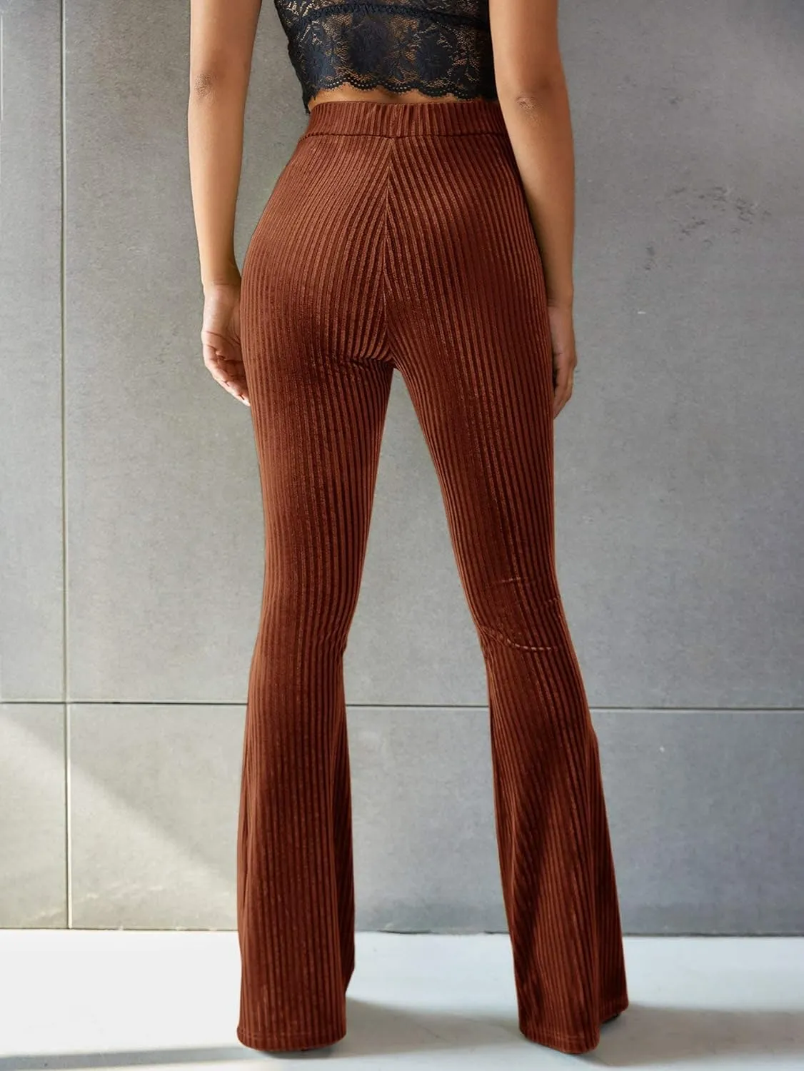 Retro Hoge Taille Corduroy Flare Broek