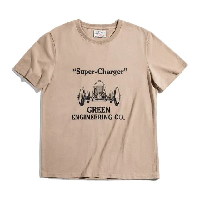 RETRO THREE-NEEDLE LOCOMOTIVE STYLE T-SHIRT
