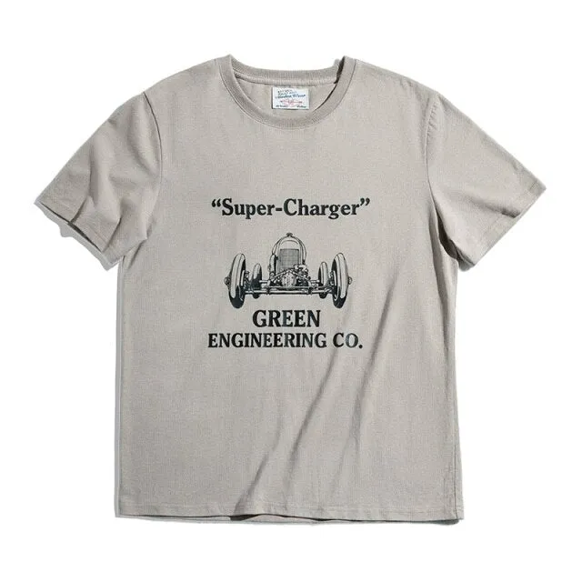 RETRO THREE-NEEDLE LOCOMOTIVE STYLE T-SHIRT