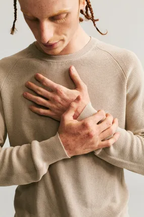 RIB STITCH SWEATER - CREPE SUDAN - CONRETE