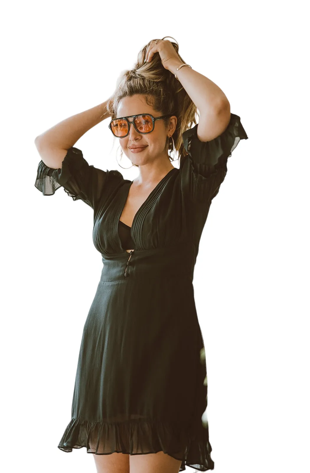 Ruffle Mini Dress | Black