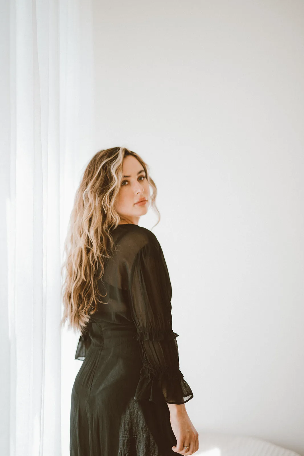 Ruffle Mini Dress | Black
