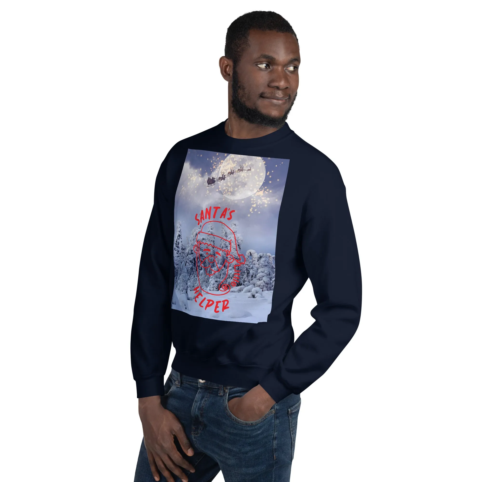 Santa's Little Helper Christmas Sweatshirt (Glamourange Christmas Sweatshirt Men)