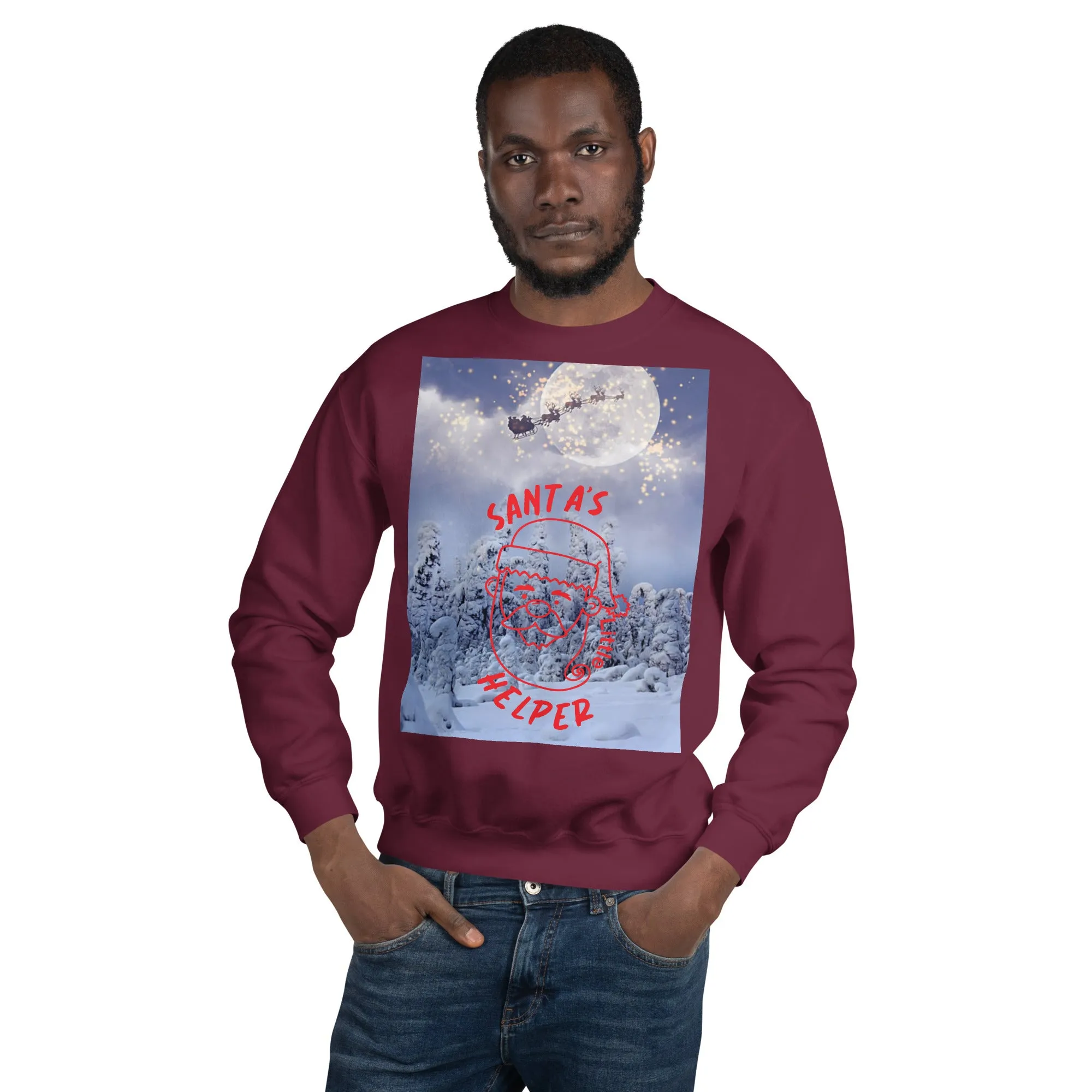 Santa's Little Helper Christmas Sweatshirt (Glamourange Christmas Sweatshirt Men)