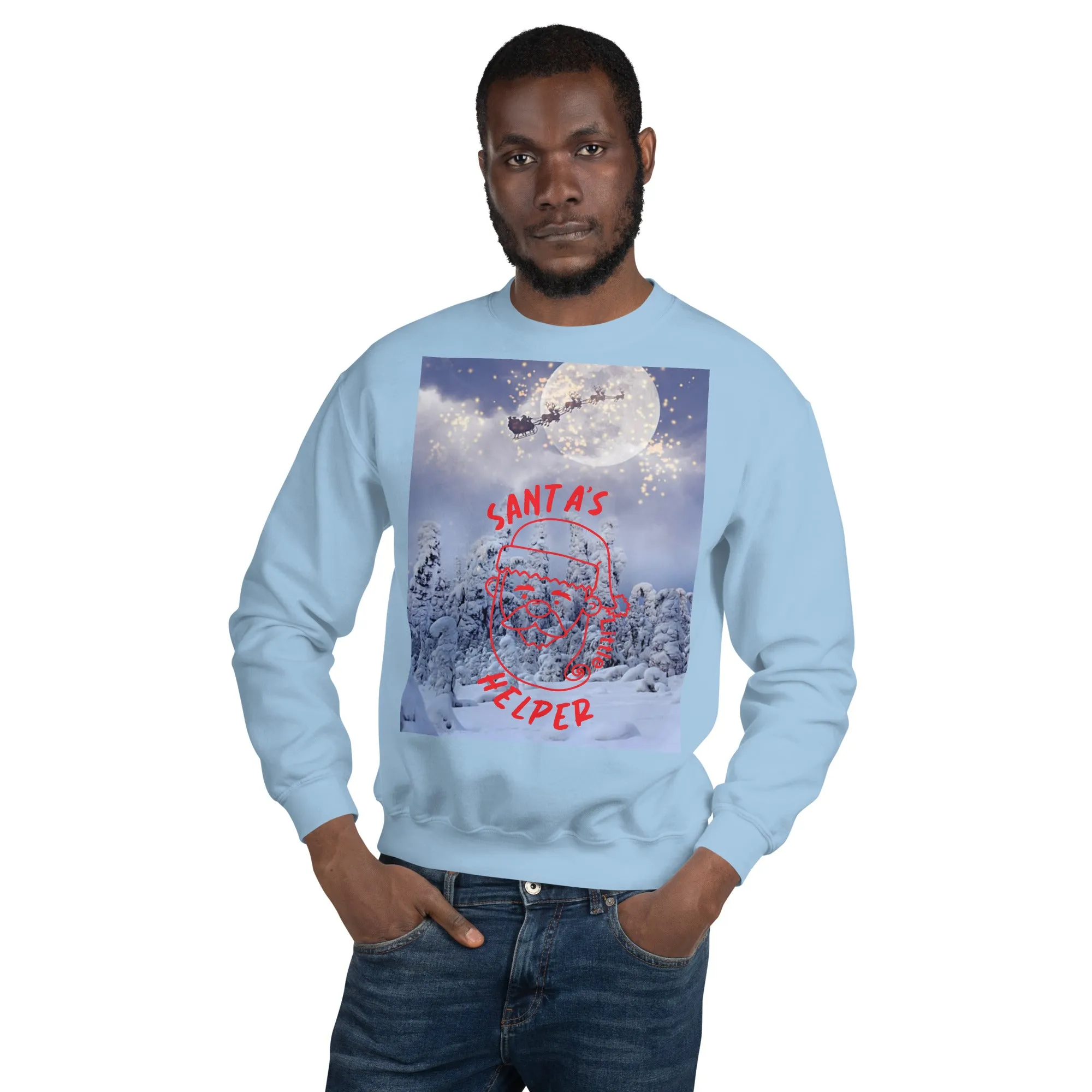 Santa's Little Helper Christmas Sweatshirt (Glamourange Christmas Sweatshirt Men)