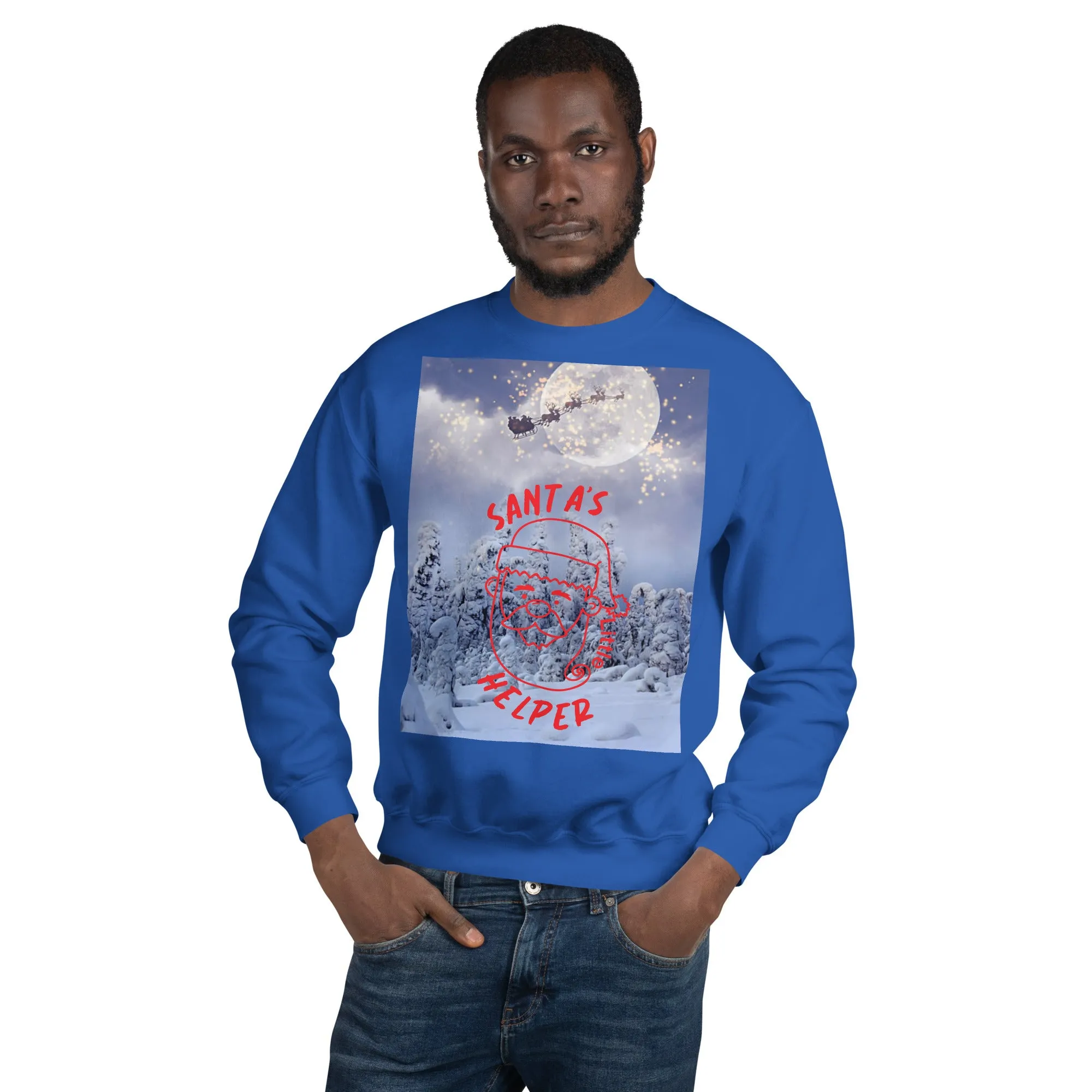 Santa's Little Helper Christmas Sweatshirt (Glamourange Christmas Sweatshirt Men)