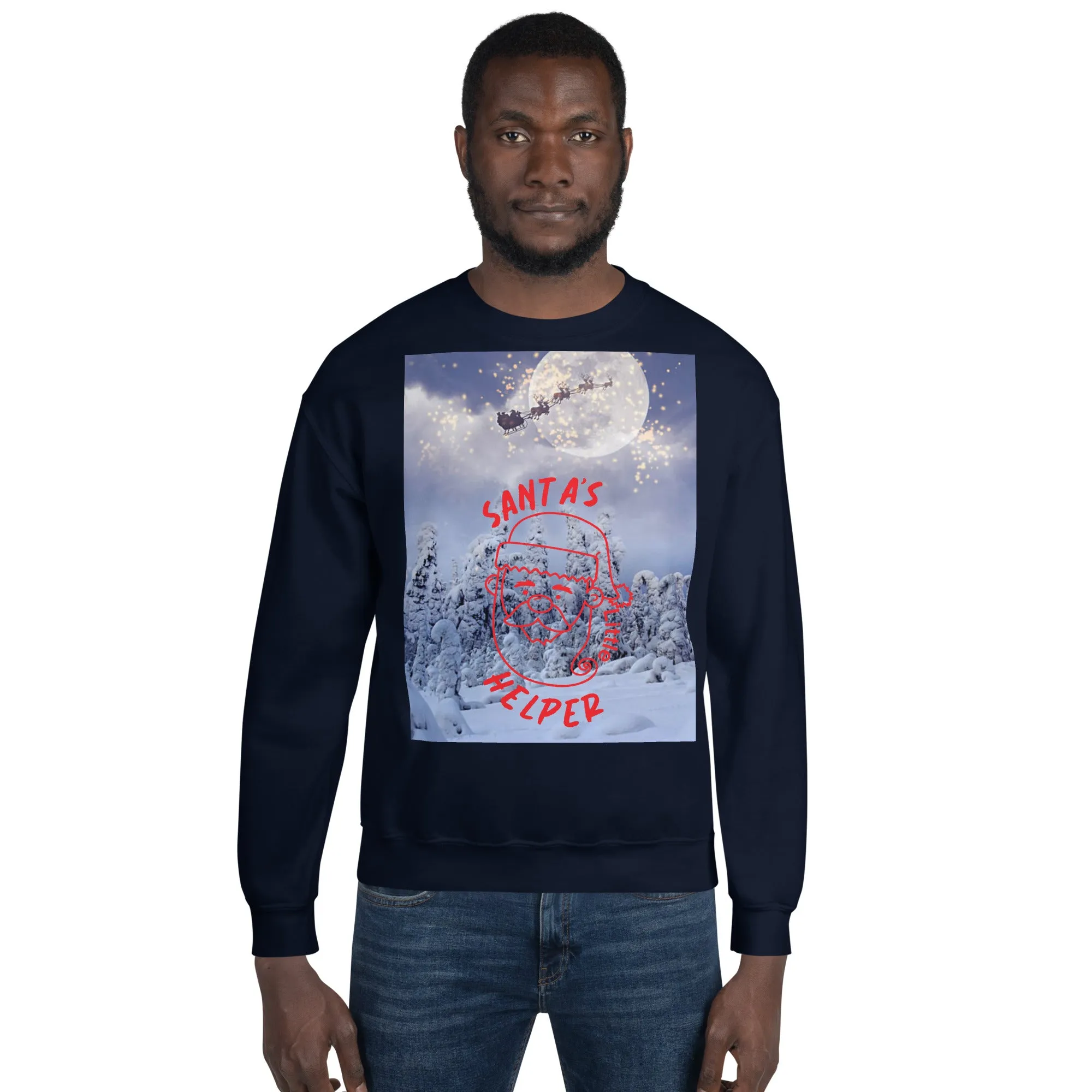 Santa's Little Helper Christmas Sweatshirt (Glamourange Christmas Sweatshirt Men)