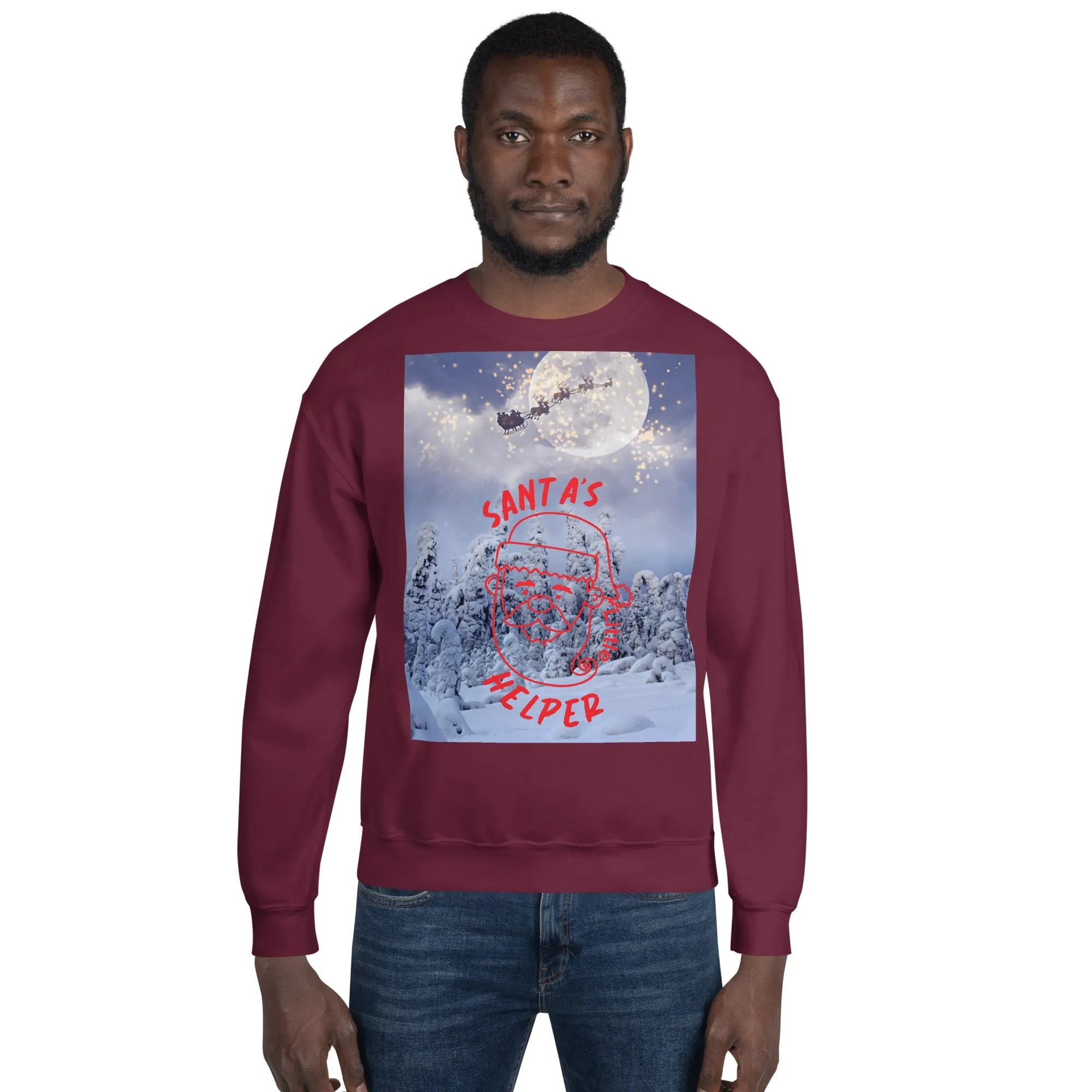 Santa's Little Helper Christmas Sweatshirt (Glamourange Christmas Sweatshirt Men)