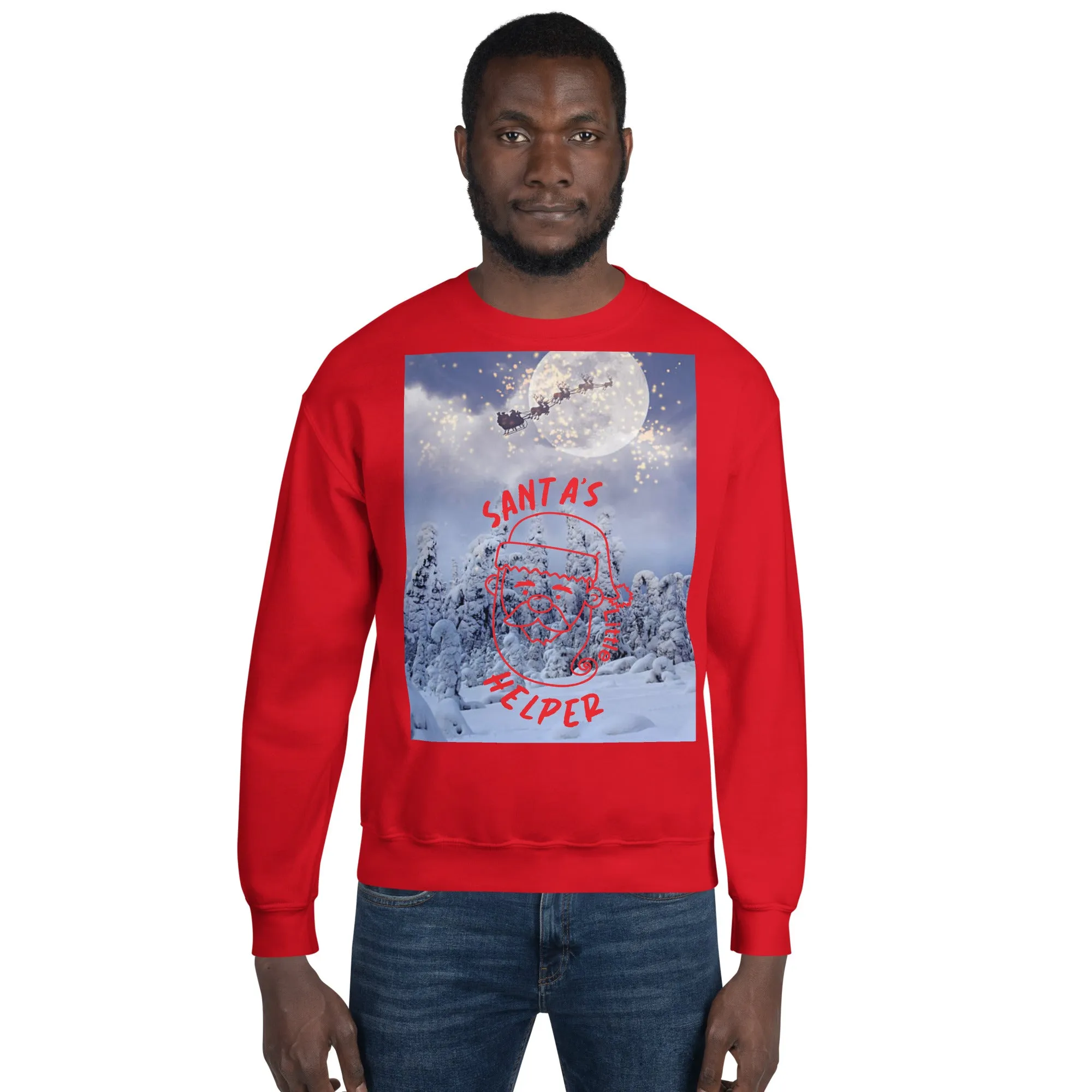 Santa's Little Helper Christmas Sweatshirt (Glamourange Christmas Sweatshirt Men)