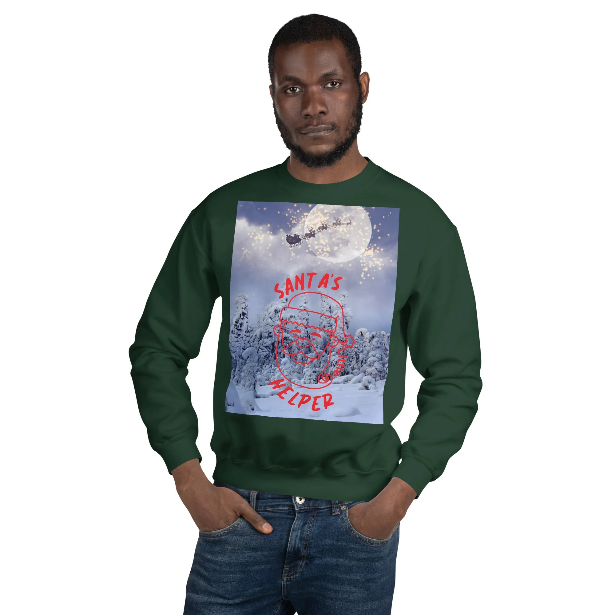 Santa's Little Helper Christmas Sweatshirt (Glamourange Christmas Sweatshirt Men)