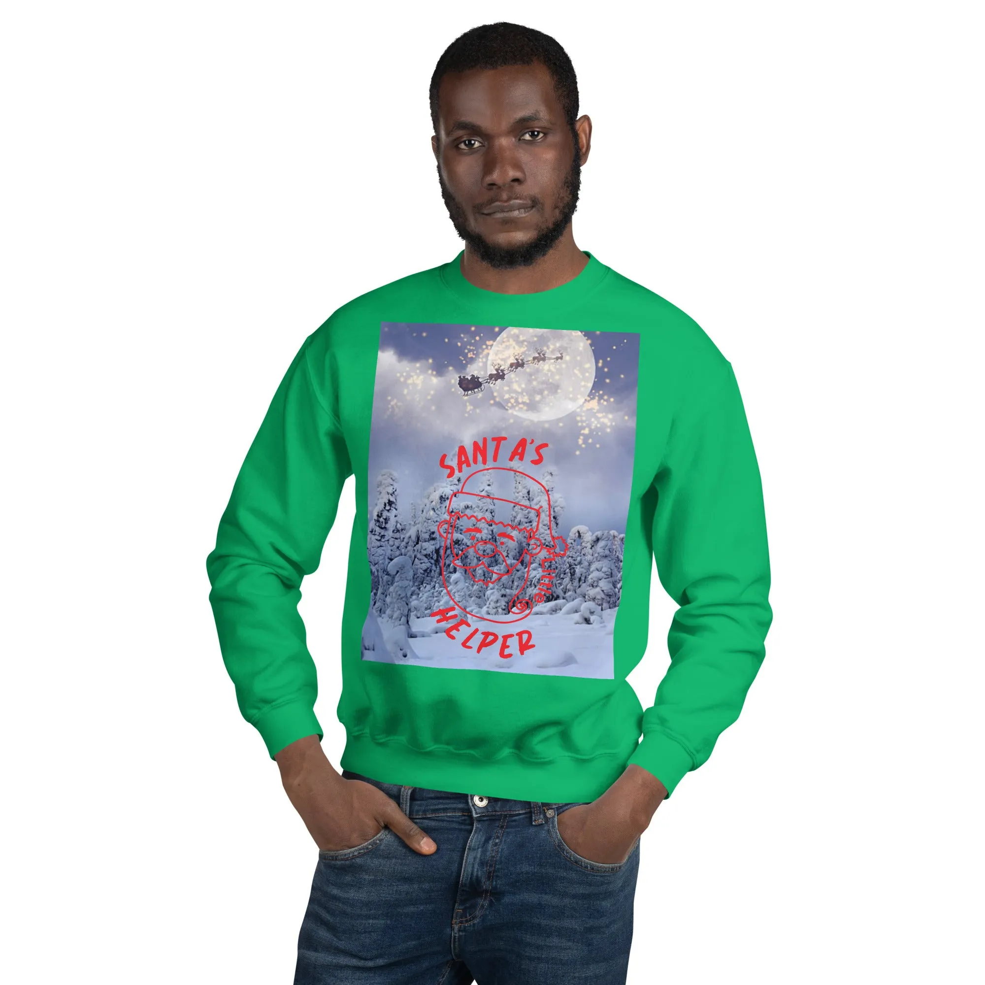 Santa's Little Helper Christmas Sweatshirt (Glamourange Christmas Sweatshirt Men)