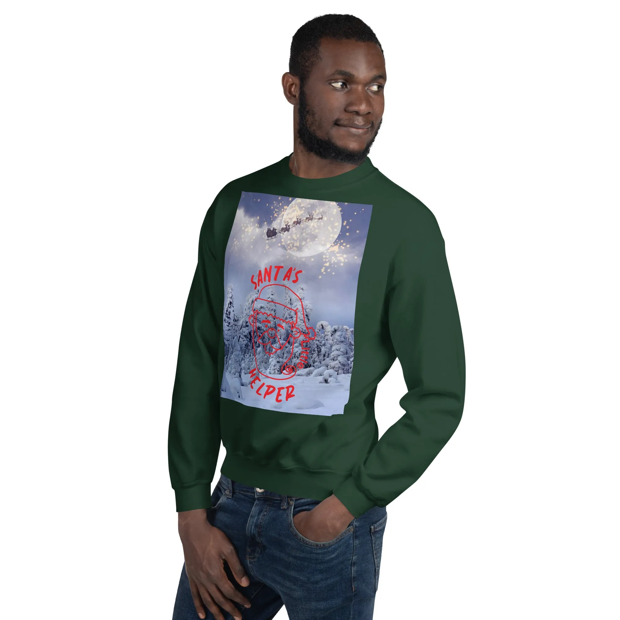 Santa's Little Helper Christmas Sweatshirt (Glamourange Christmas Sweatshirt Men)