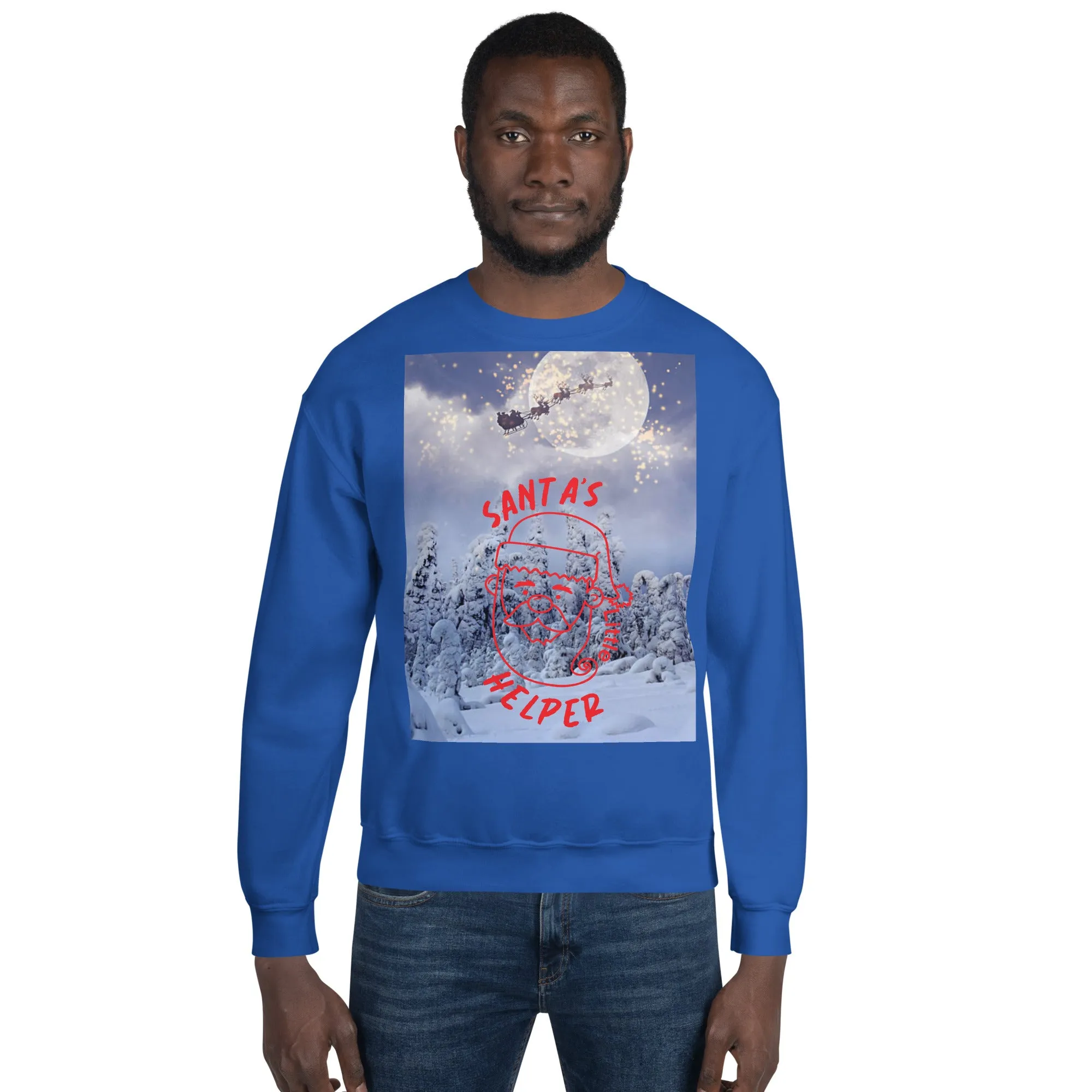 Santa's Little Helper Christmas Sweatshirt (Glamourange Christmas Sweatshirt Men)