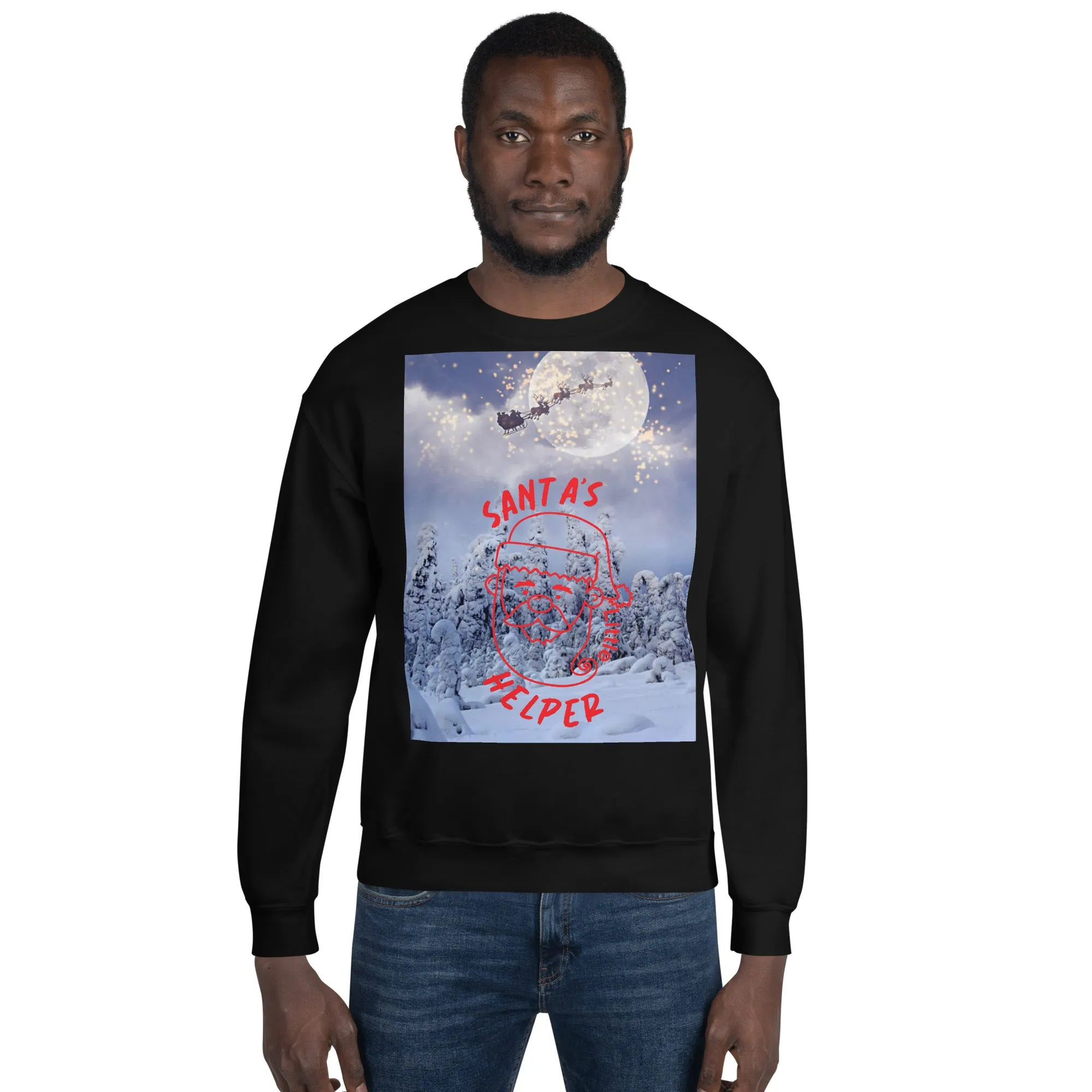 Santa's Little Helper Christmas Sweatshirt (Glamourange Christmas Sweatshirt Men)