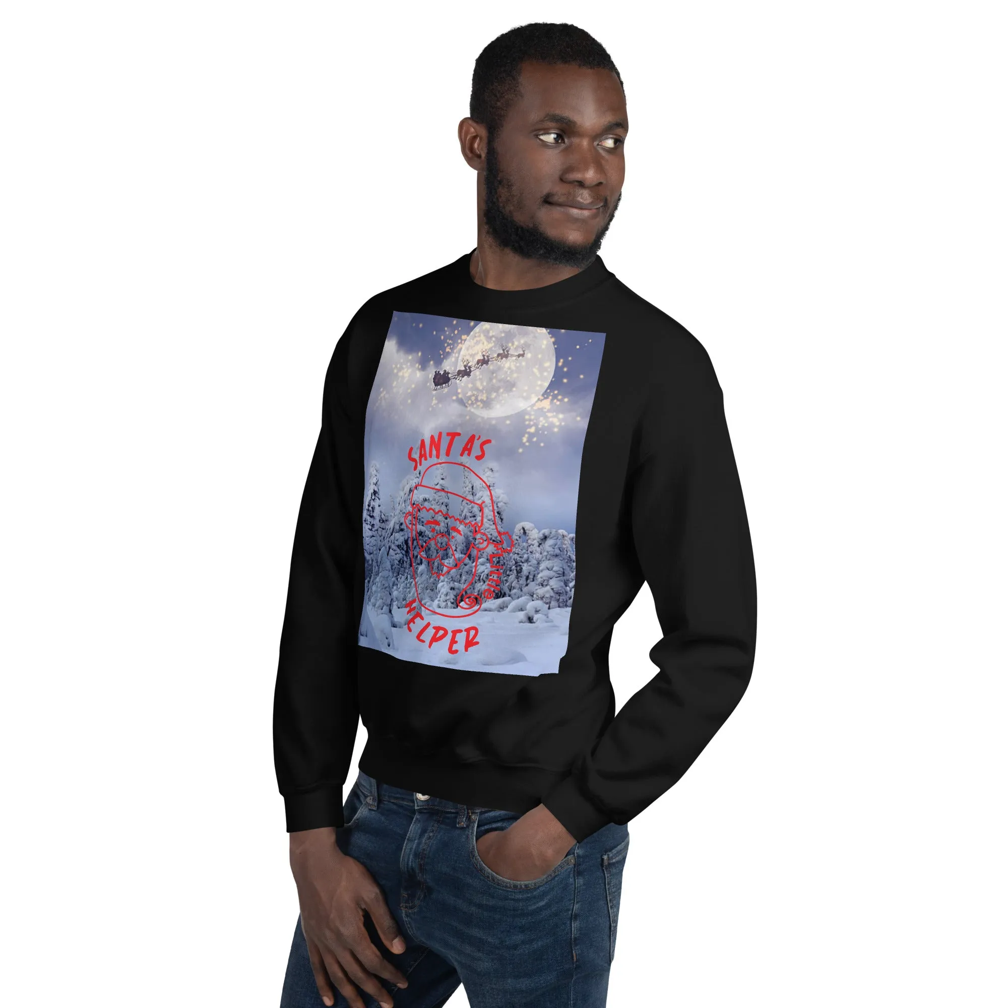 Santa's Little Helper Christmas Sweatshirt (Glamourange Christmas Sweatshirt Men)