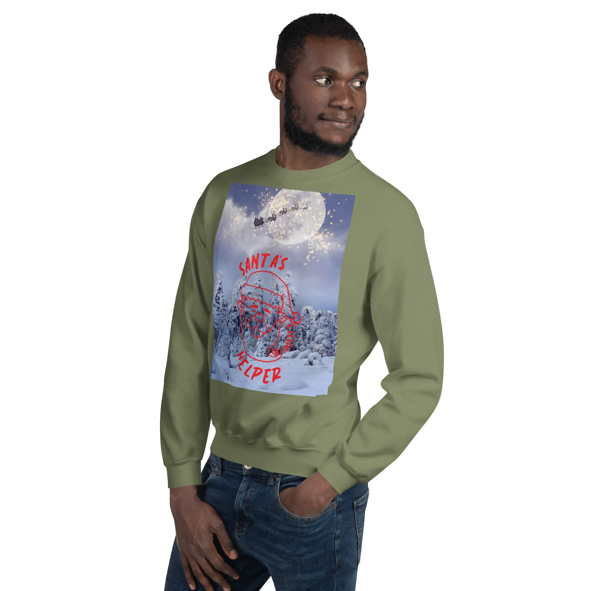 Santa's Little Helper Christmas Sweatshirt (Glamourange Christmas Sweatshirt Men)